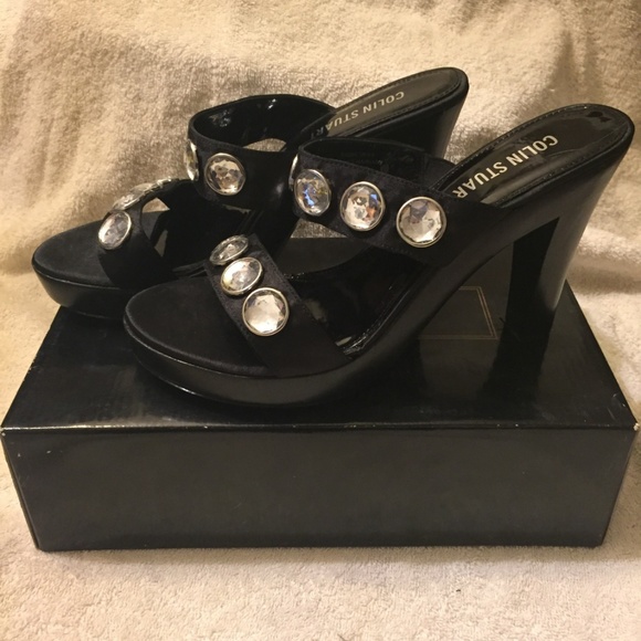 Colin Stuart Black backless heels - Picture 2 of 8